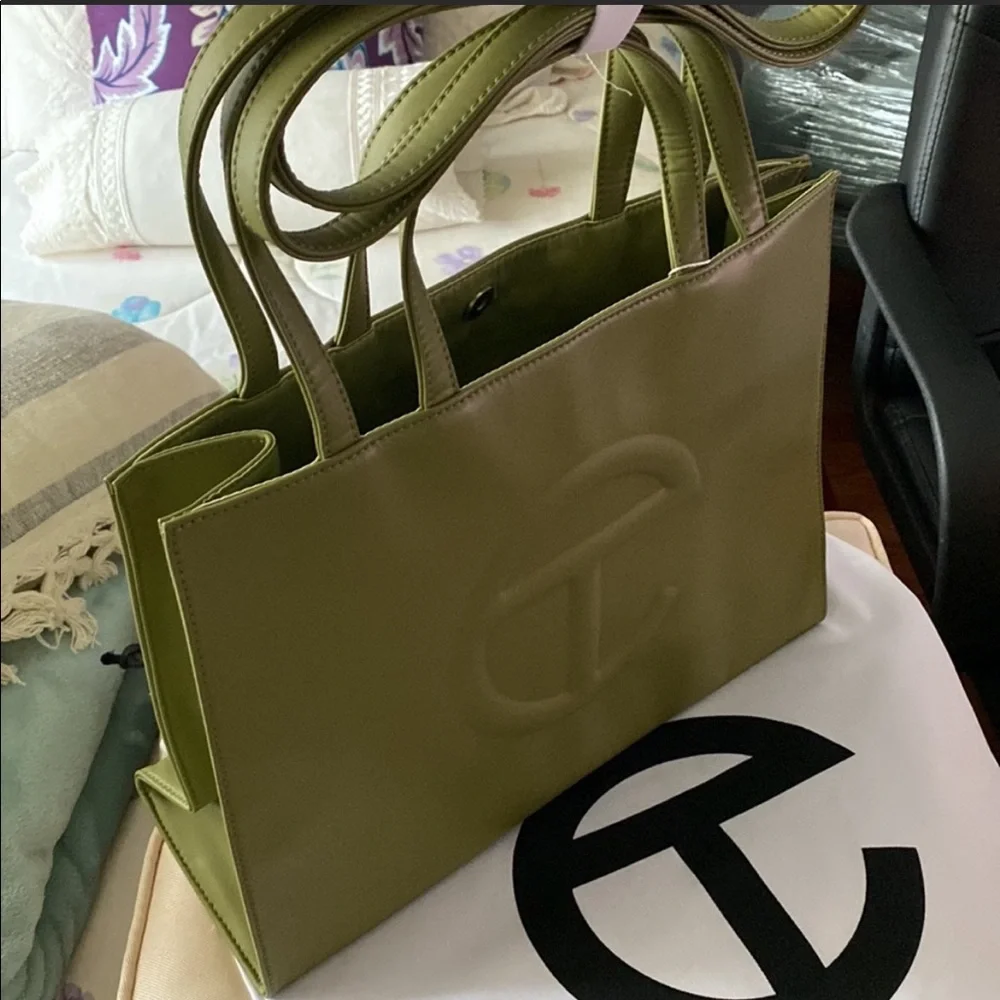 NWT Telfar Medium Shopping Bag - Drab - Picture 7 of 7